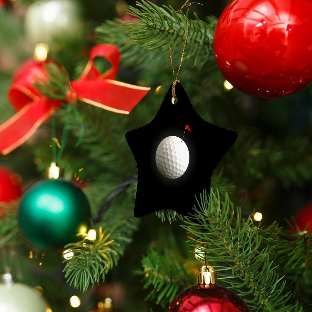 GRAPHICS MORE Golf Ball Moon Flag Christmas Ornament - 31 Inch