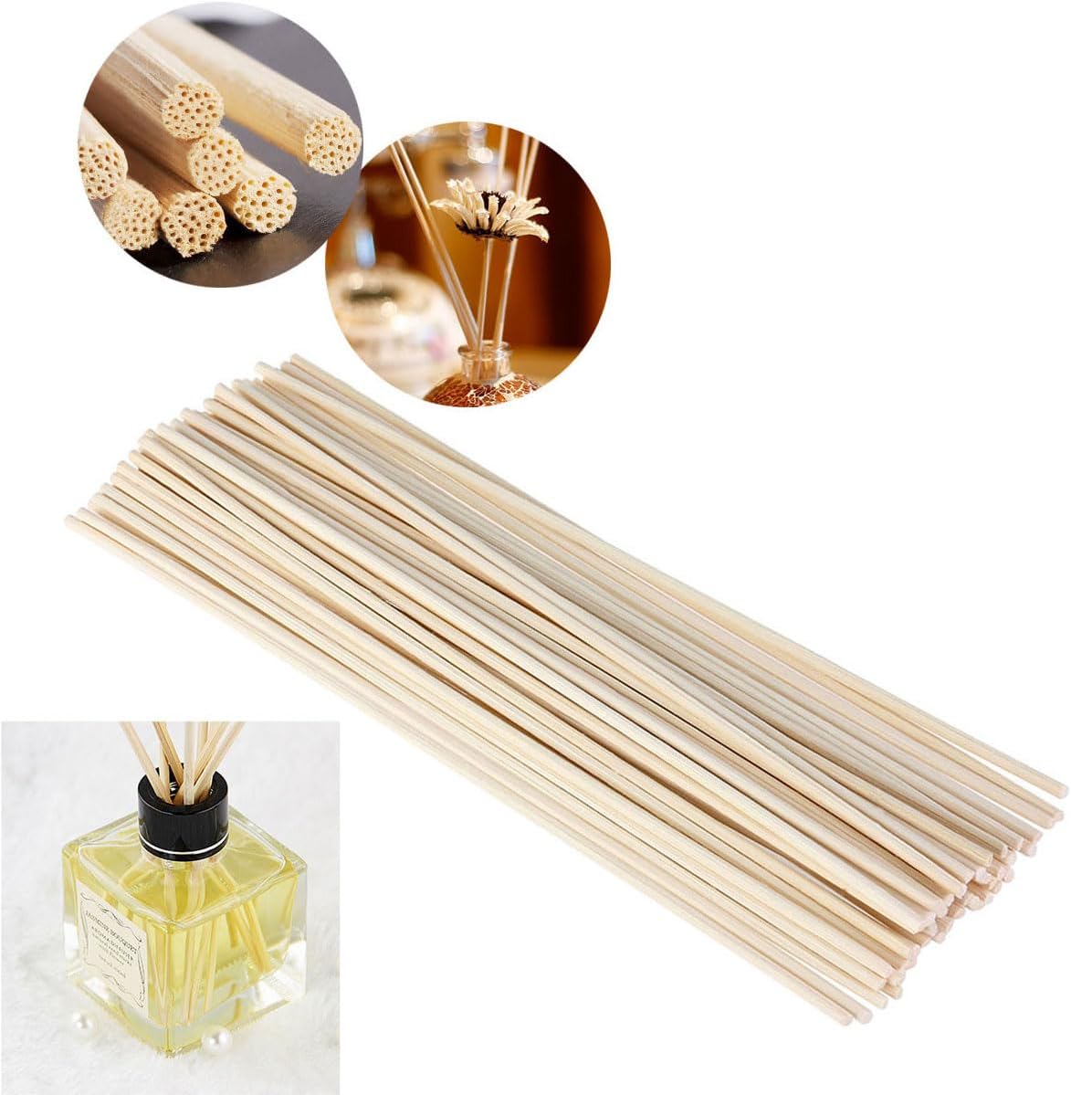 PRETYZOOM 50pcs Natural Rattan Diffuser Sticks