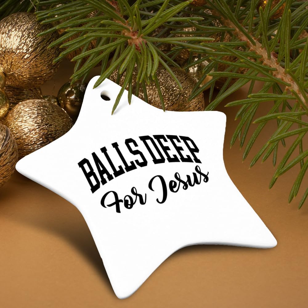Graphics More Star-Shaped Porcelain Christmas Ornament - 31 Inch
