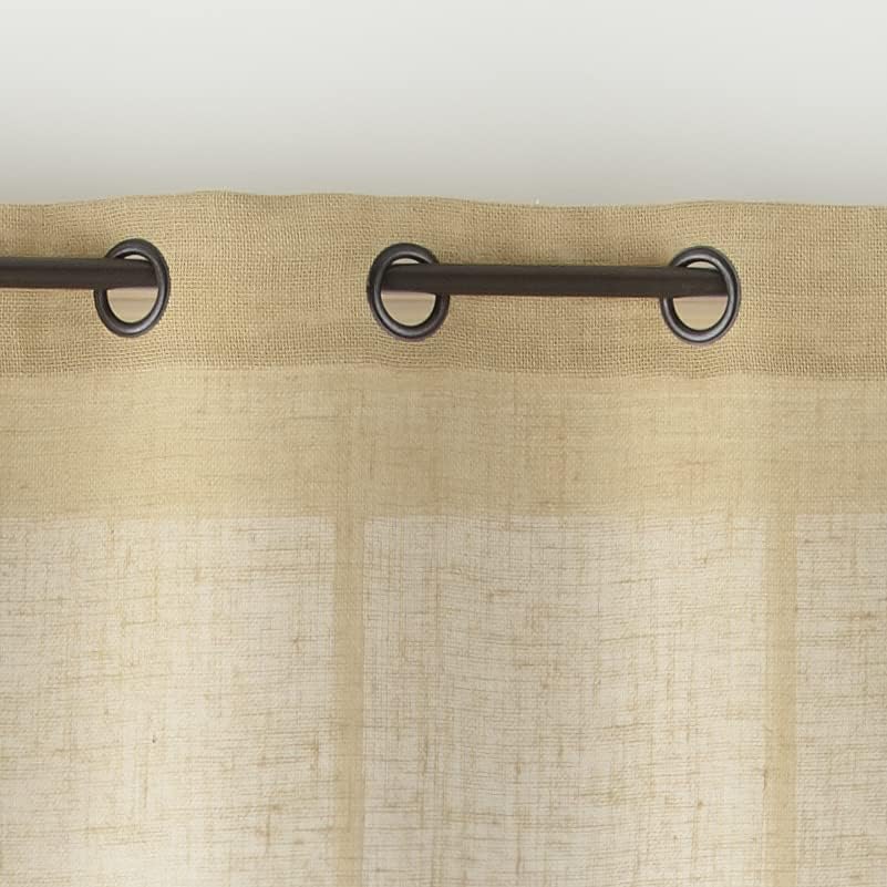 Grand Avenue 100 Jute Linen Sheer Curtain Panel Tan