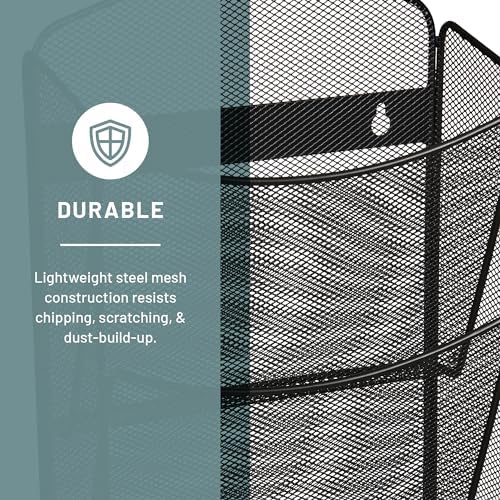 Safco Onyx Mesh Magazine Holder Black 10 Pockets