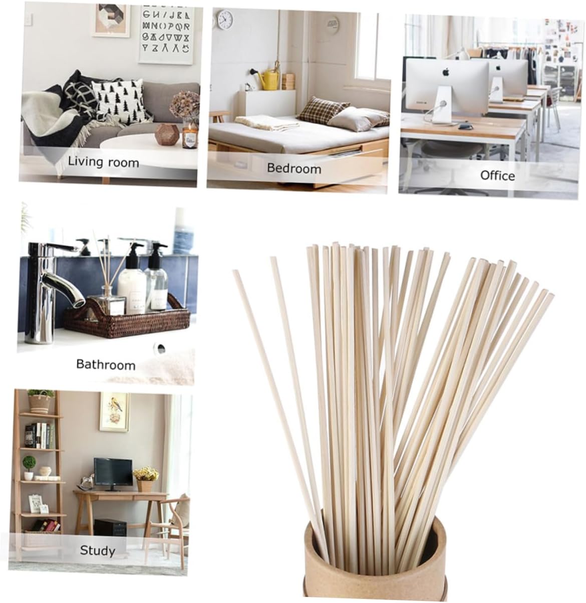 Cabilock 30pc Rattan Diffuser Sticks for Essential Oils