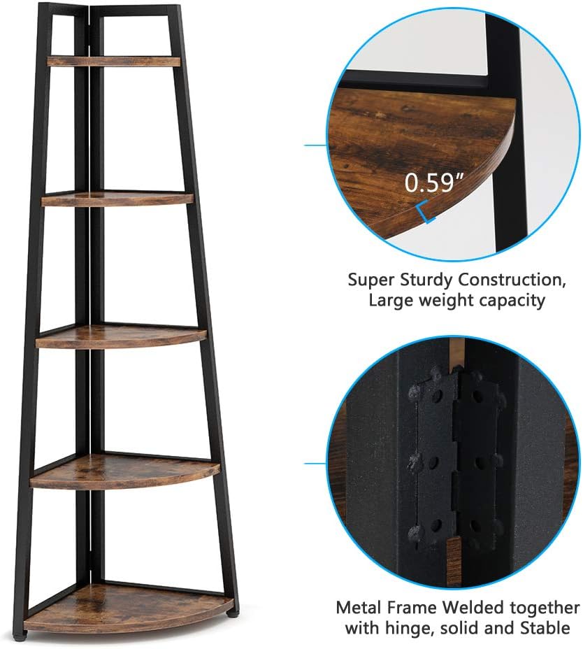 Tribesigns 70 Inch Tall Corner Shelf Bookcase