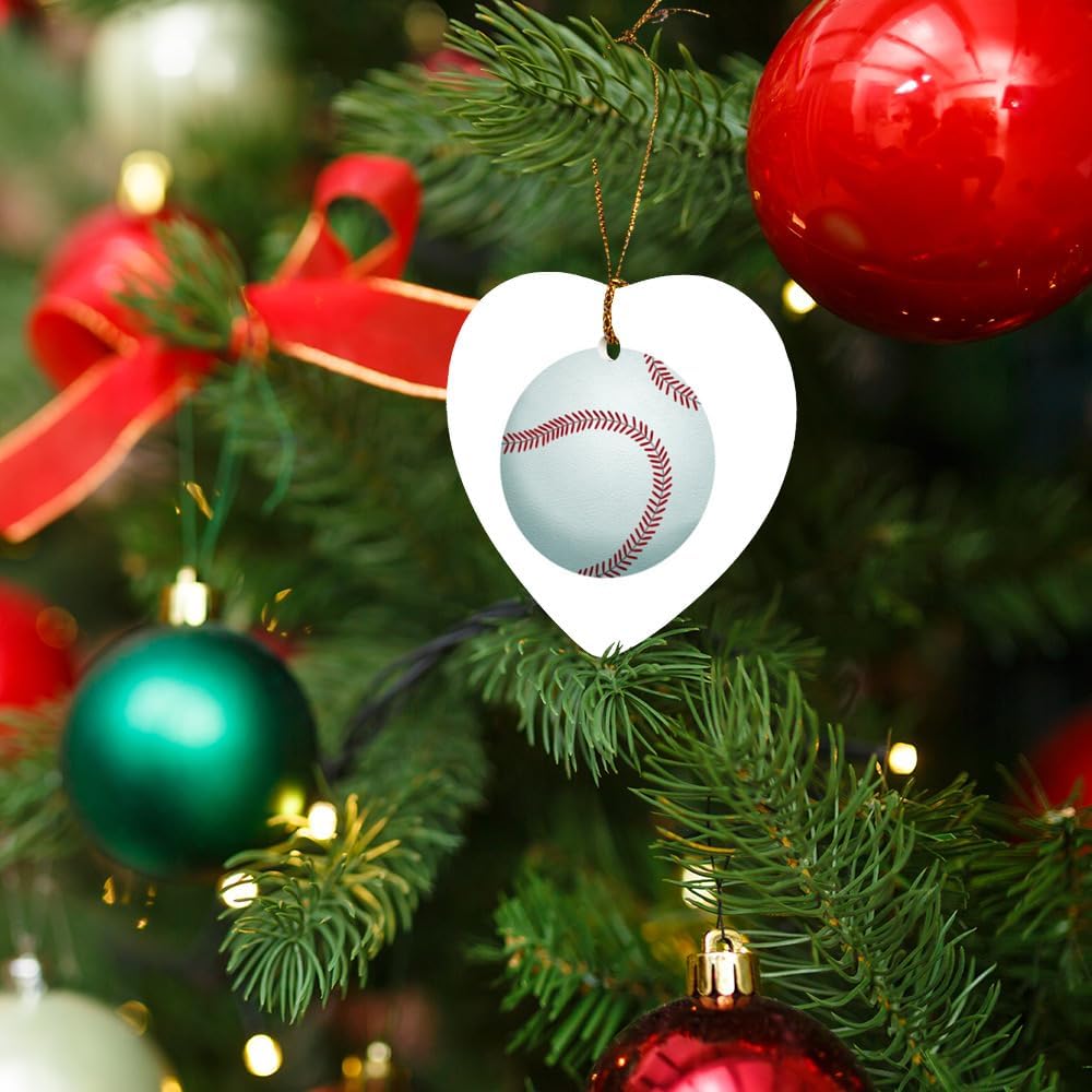Graphics More Heart-Shaped Porcelain Christmas Ornament 28 Inch