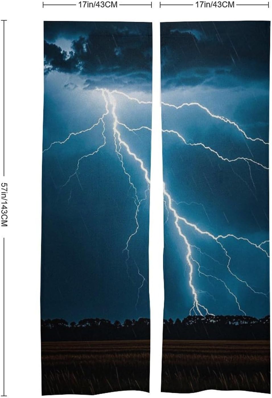 Lightning Strikes Door Curtain 57x17 Inches
