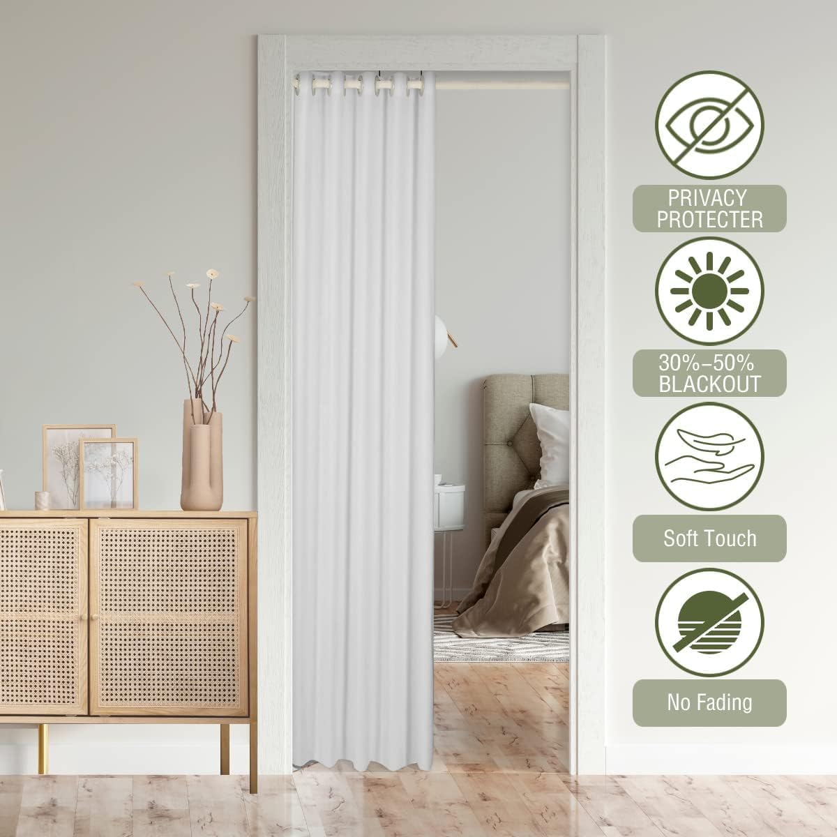 Ombre Cat Skull Door Curtain 34x80