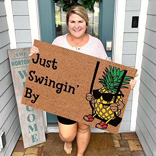 Fun Upside Down Pineapple Welcome Doormat
