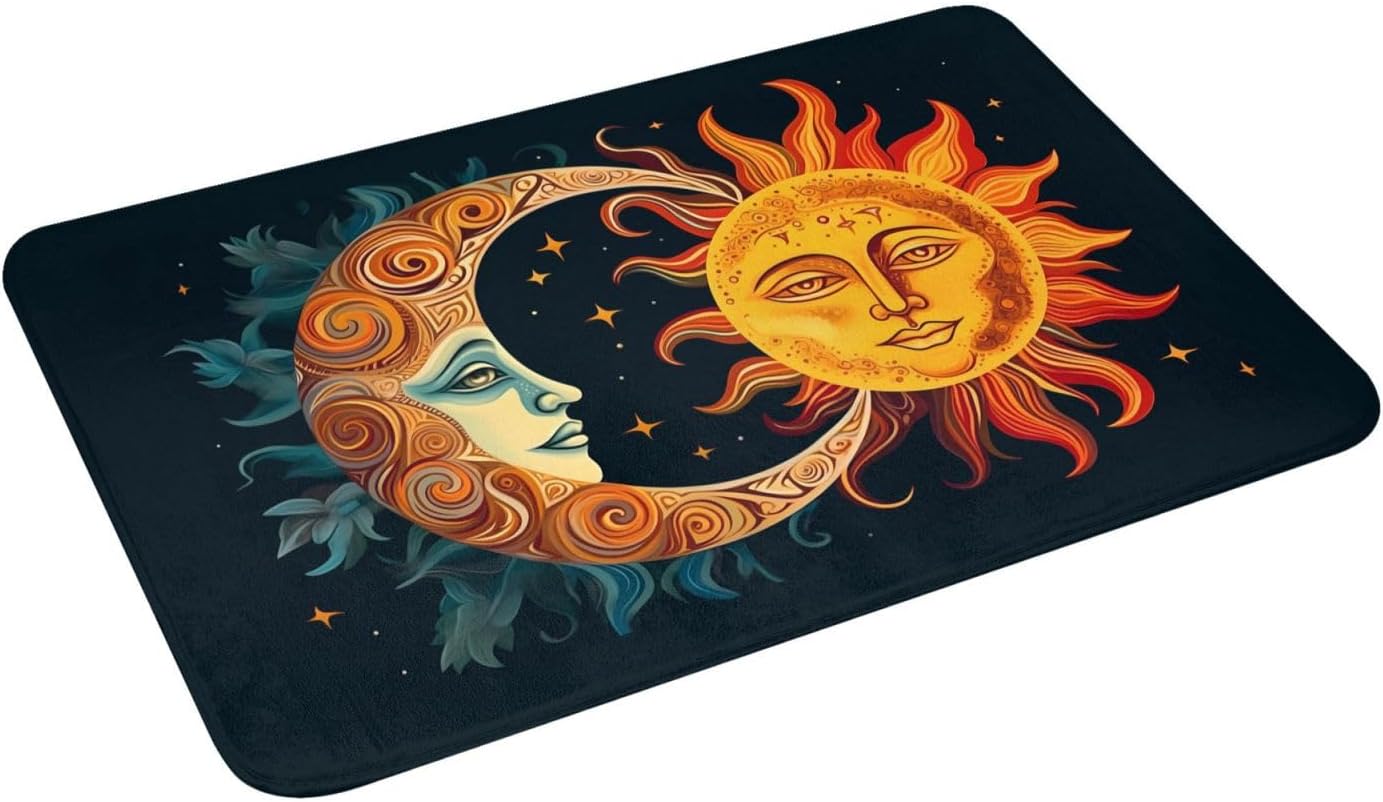 Stars and Sun Moon Welcome Door Mat 16x24in