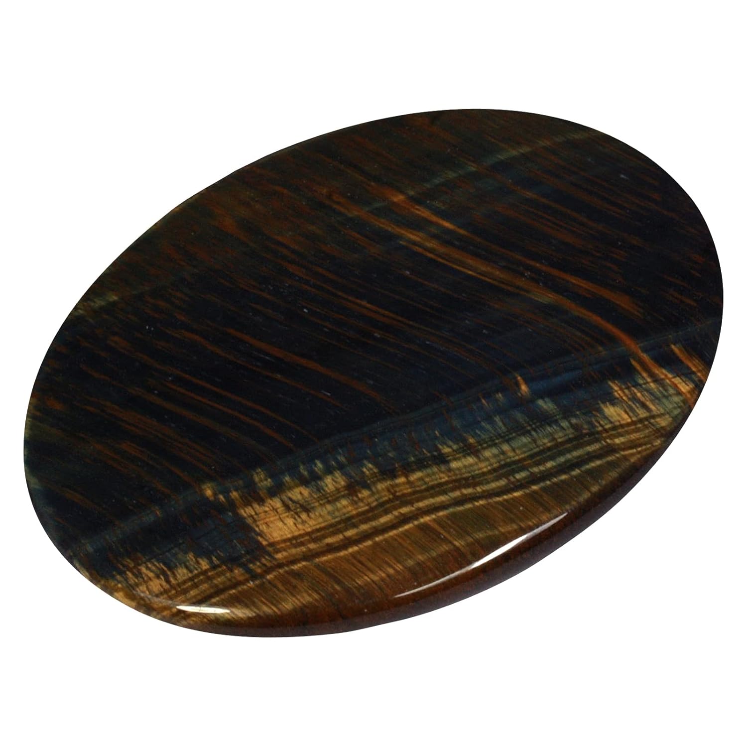 CrystalAge Blue Tiger Eye Palm Stone 70x50mm