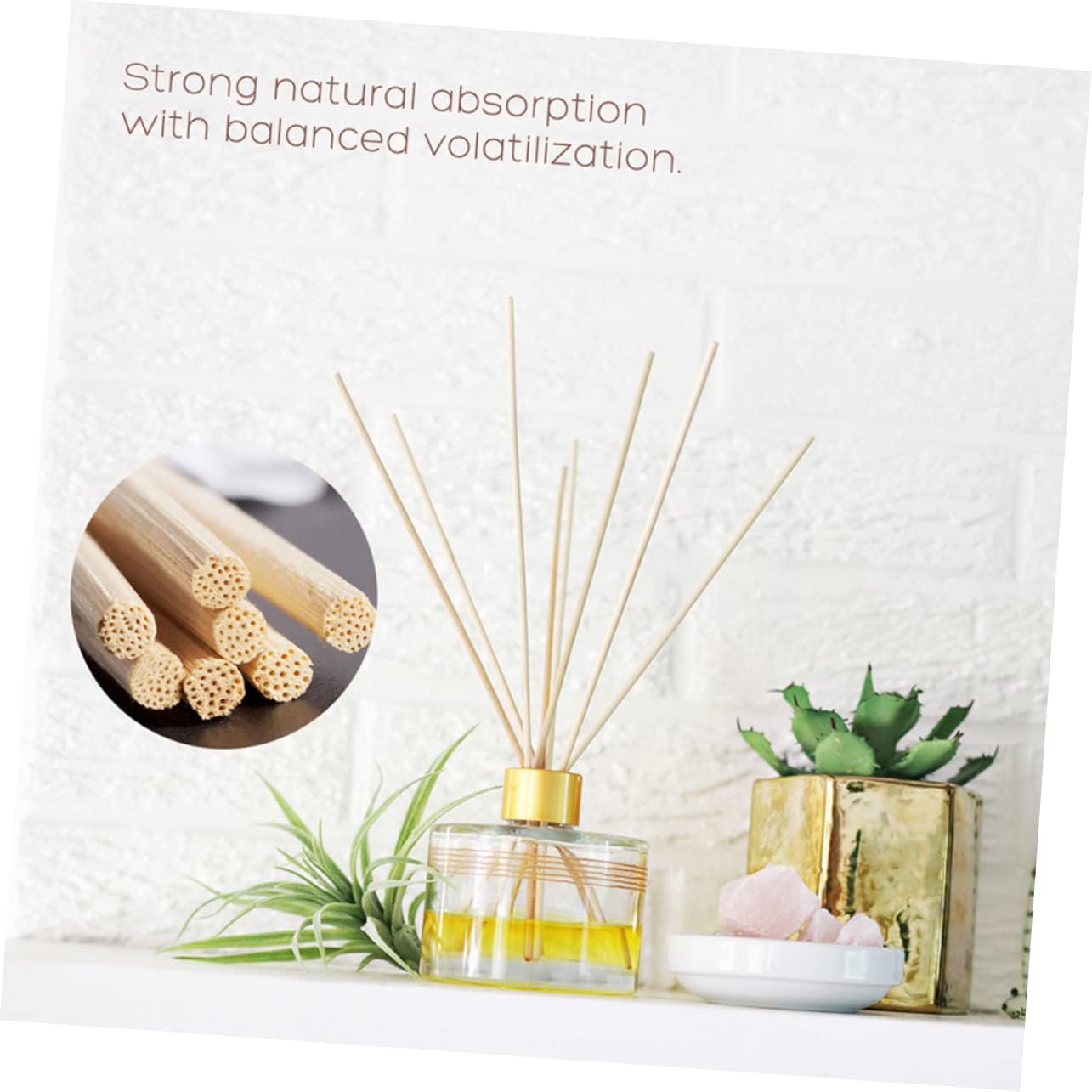 Garneck 100pcs Natural Rattan Diffuser Sticks for Home Aromatherapy
