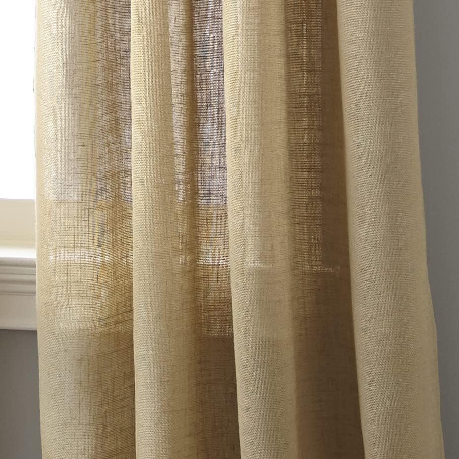 Grand Avenue 100 Jute Linen Sheer Curtain Panel Tan