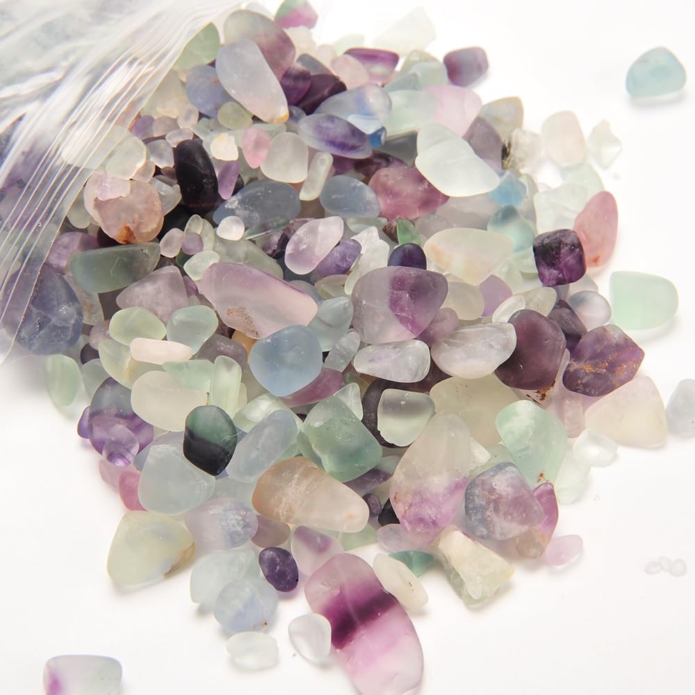Fluorite Tumbled Chips Stone 1 Pound Blue