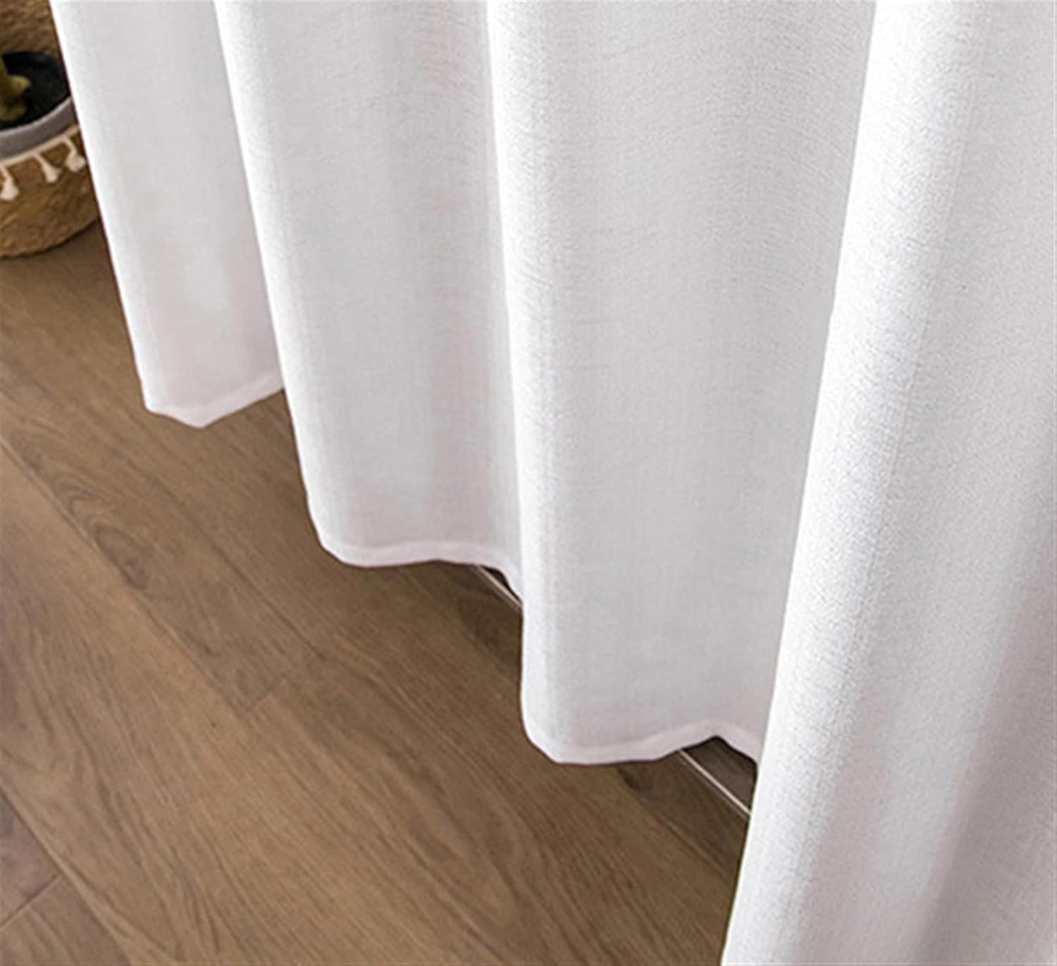 SK Studio White Short Curtains for Kitchen and Closet