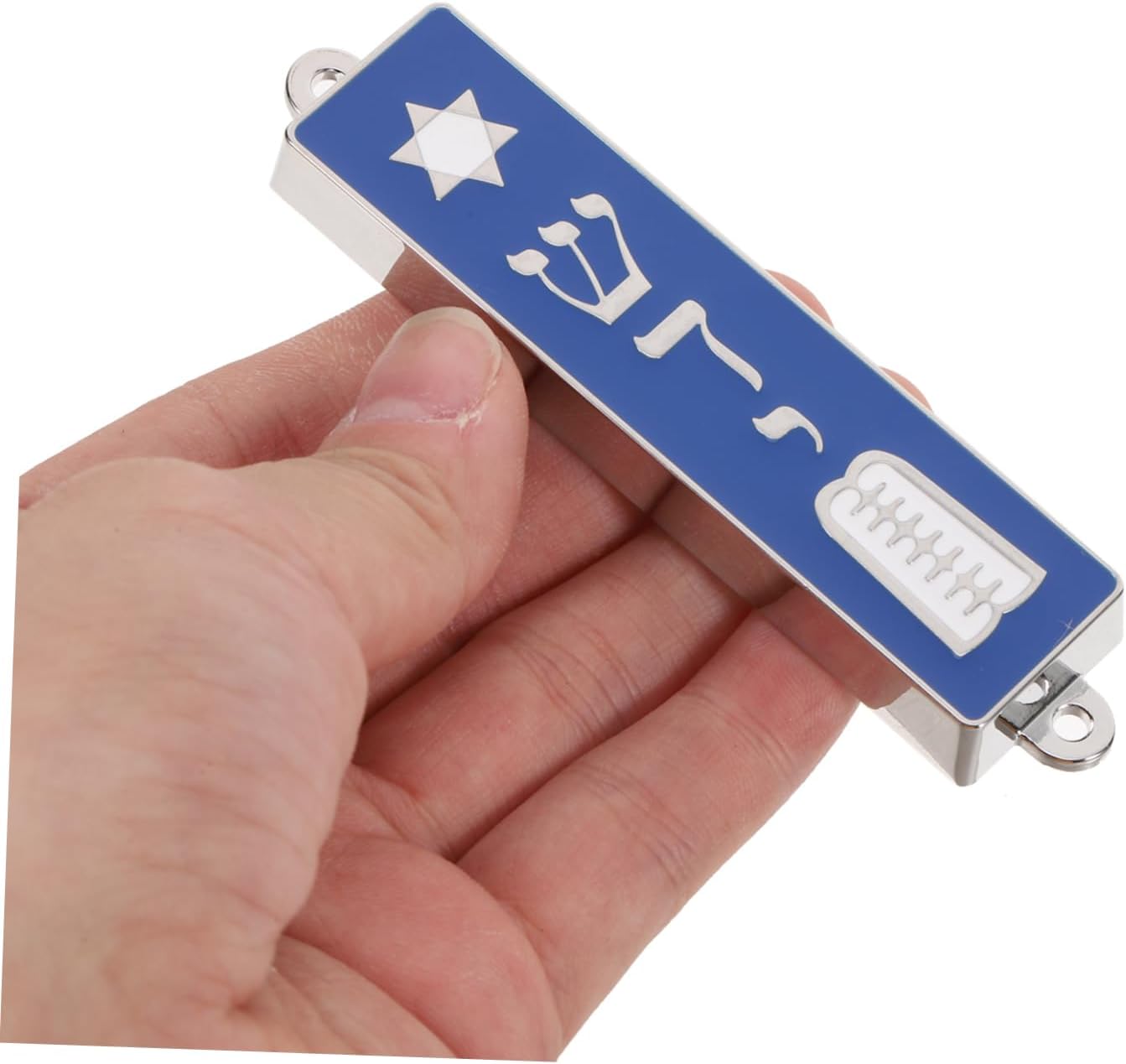 Jewish Mezuzah Scroll Case with Hebrew Words