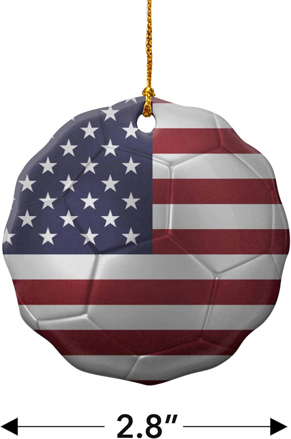 GRAPHICS MORE USA Flag Soccer Ball Porcelain Ornament
