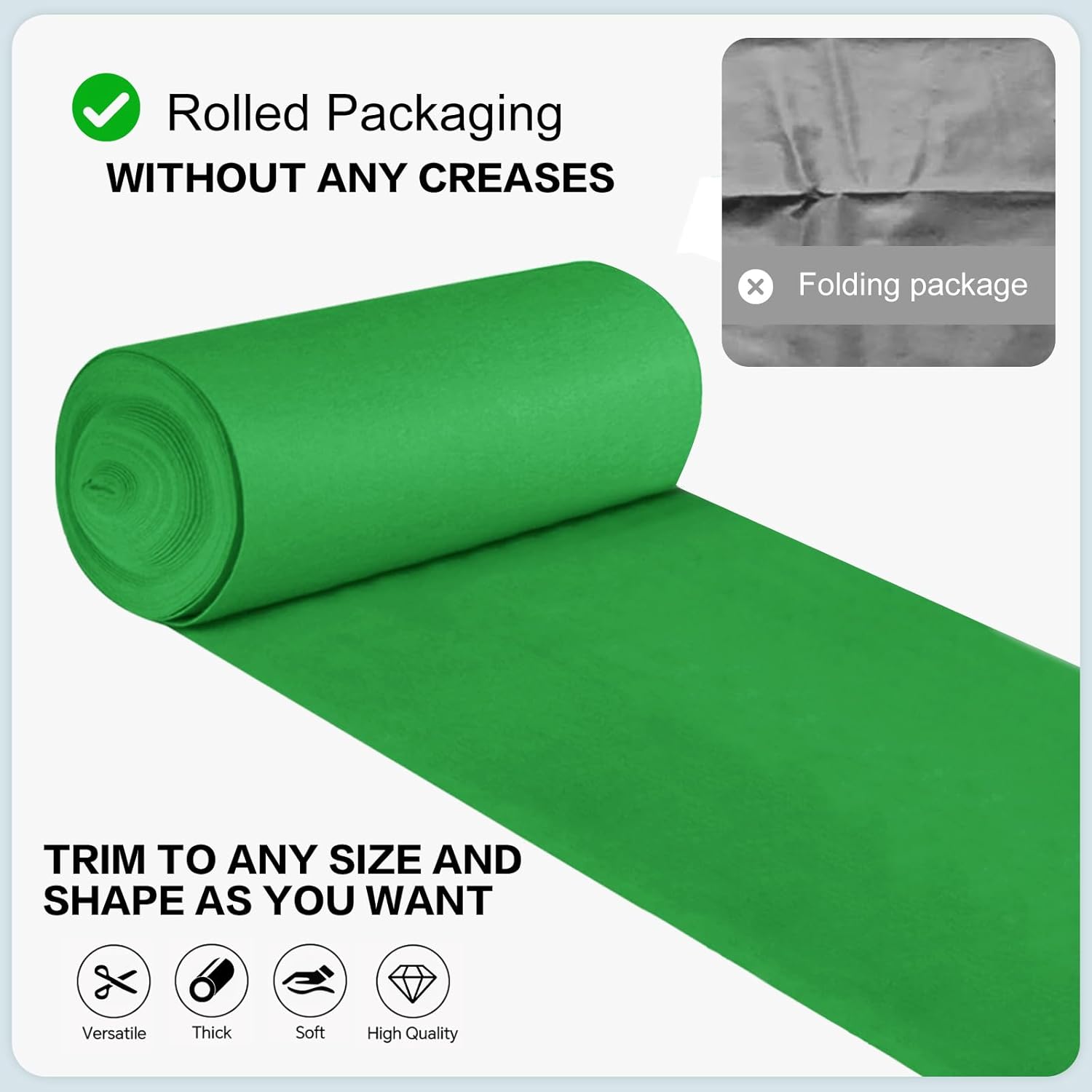 VOK Green Aisle Runner Carpet Rug 3x15ft