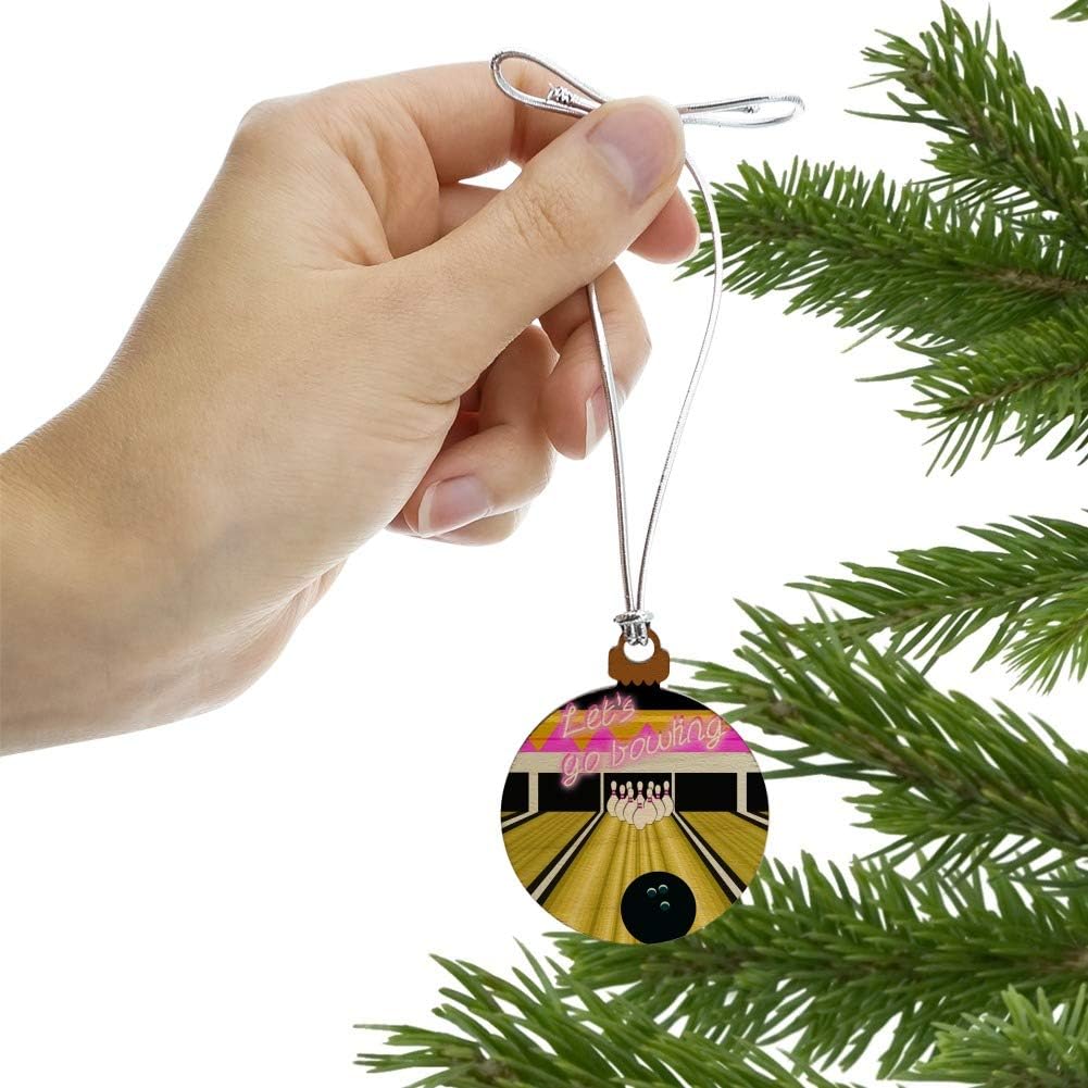 GRAPHICS MORE Mini Wood Bowling Ball Pins Christmas Ornament