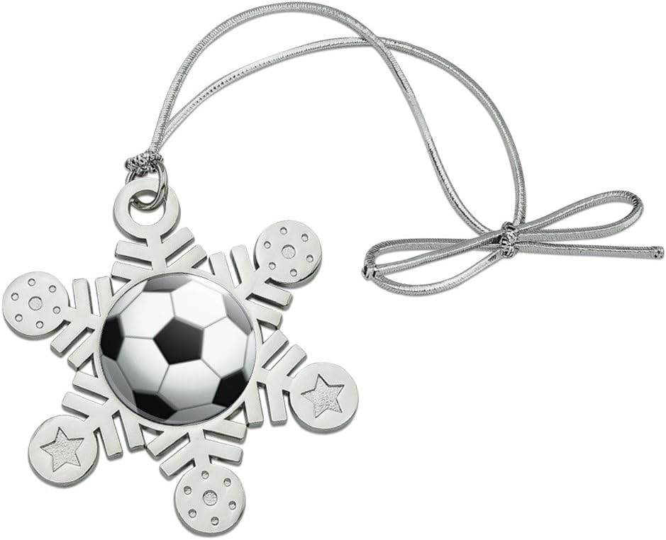GRAPHICS AND MORE Snowflake Soccer Ball Ornament