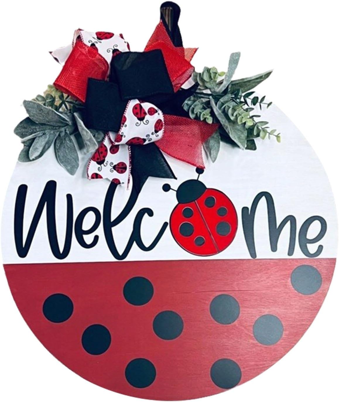VIVIANYO HD Ladybug Welcome Door Sign