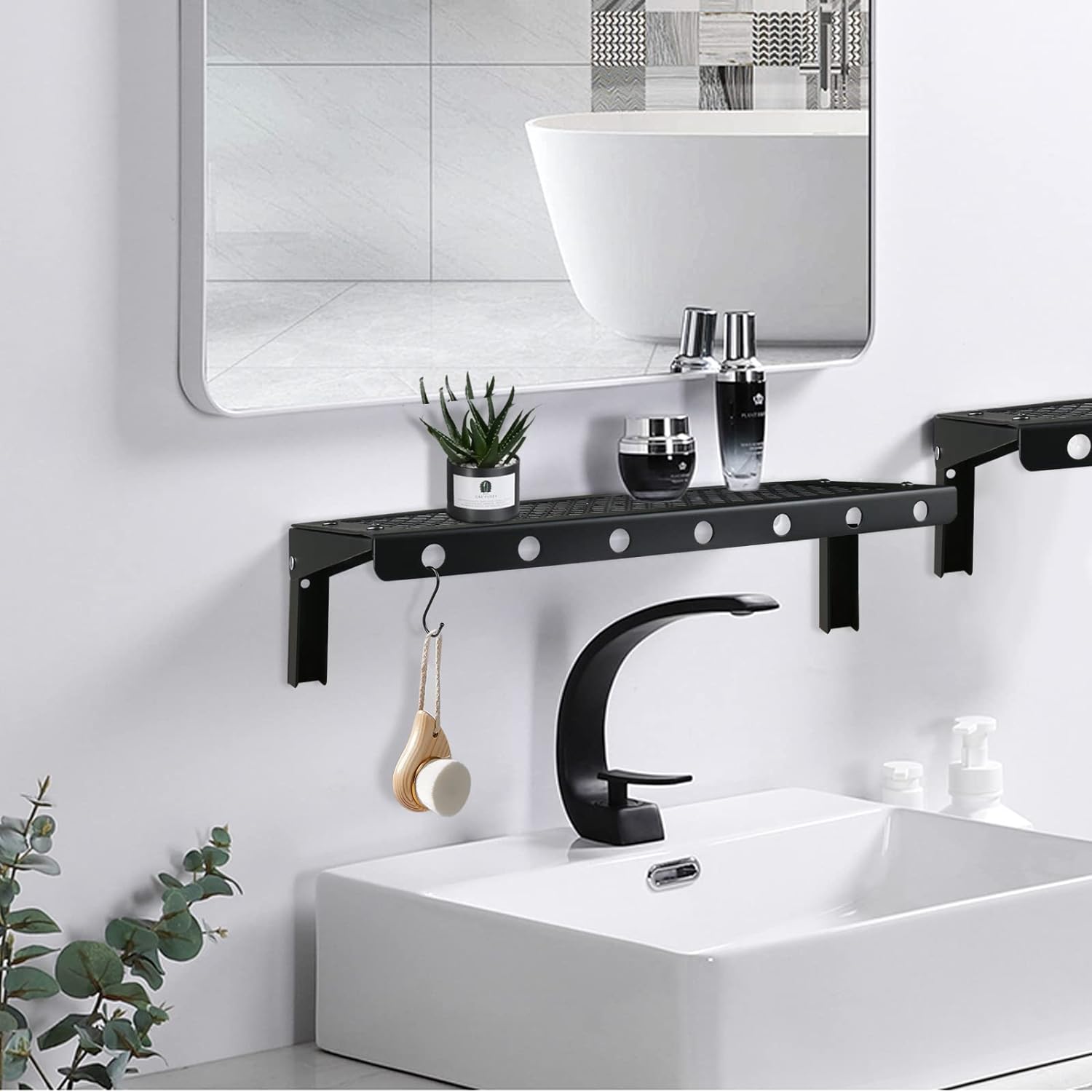 Modern Industrial Floating Wall Shelves Set of 2
