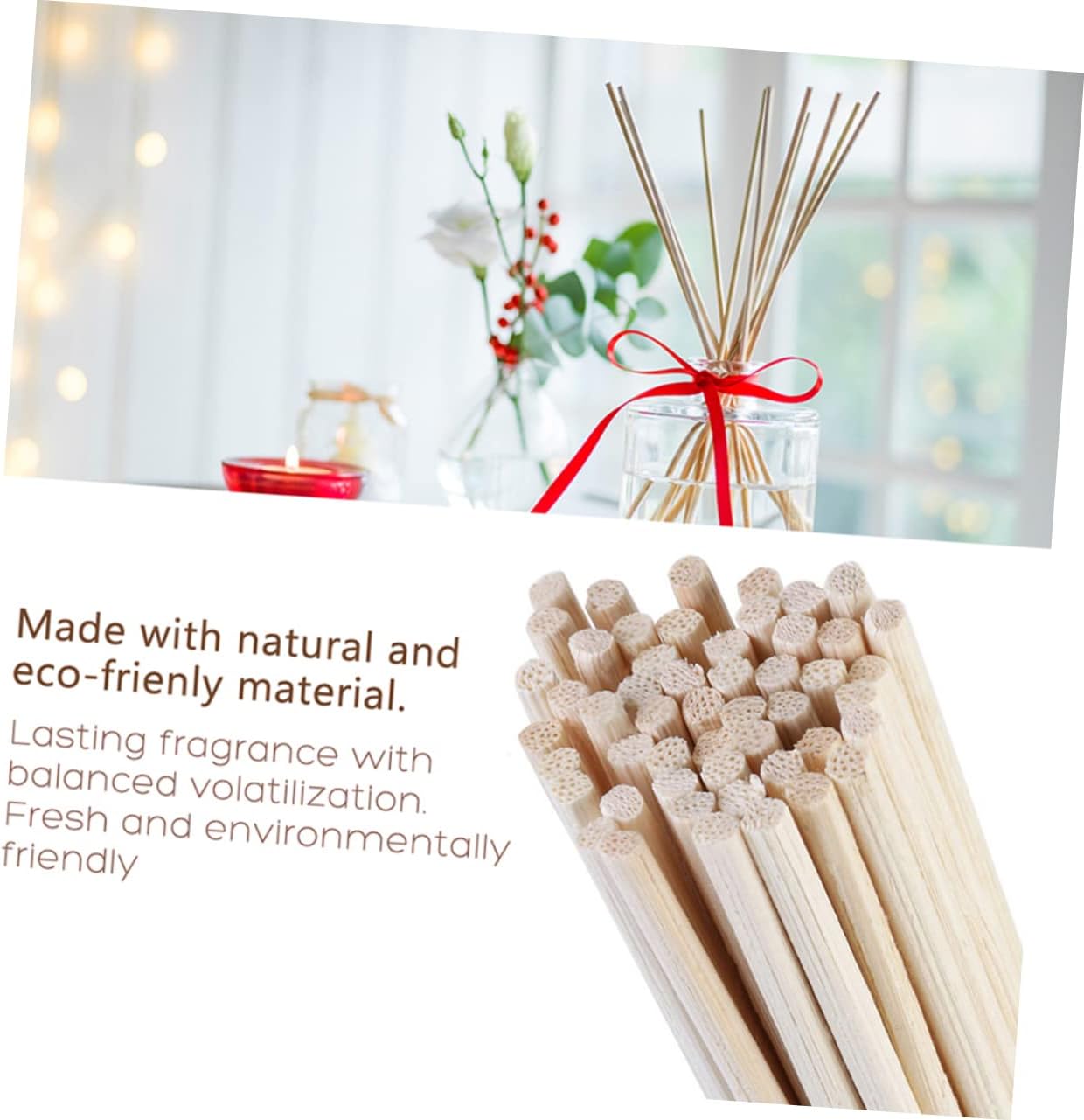 Set of 30 Natural Rattan Diffuser Sticks for Home Fragrance