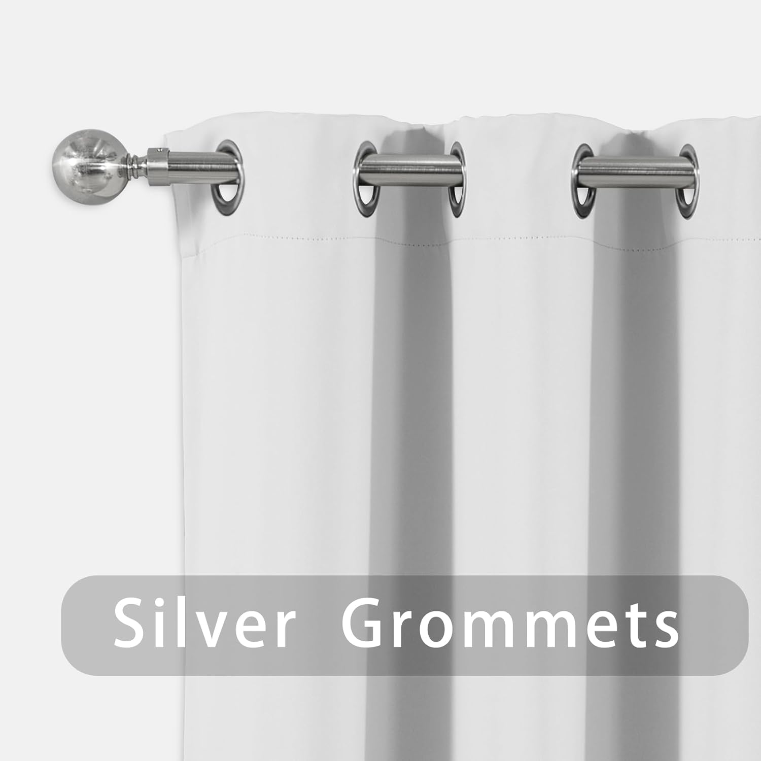 UPOPO Greyish White Curtains 92 Inch Panels Set