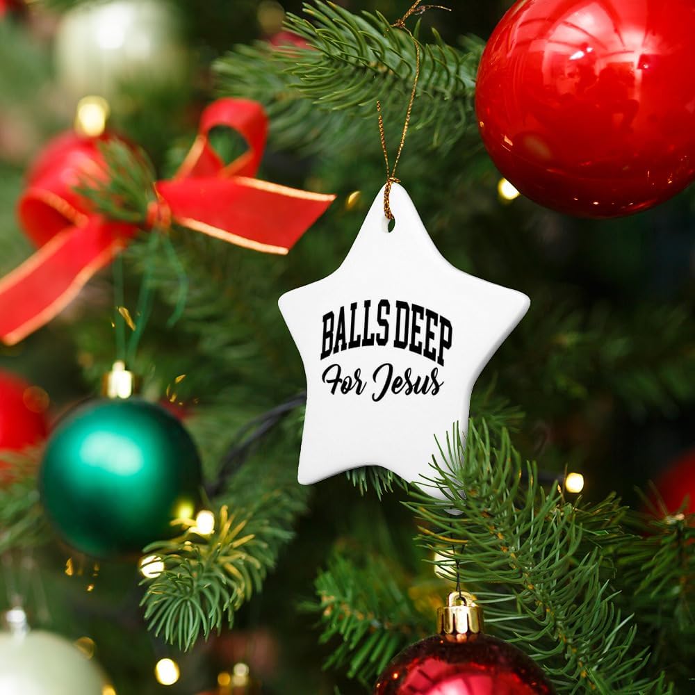 Graphics More Star-Shaped Porcelain Christmas Ornament - 31 Inch