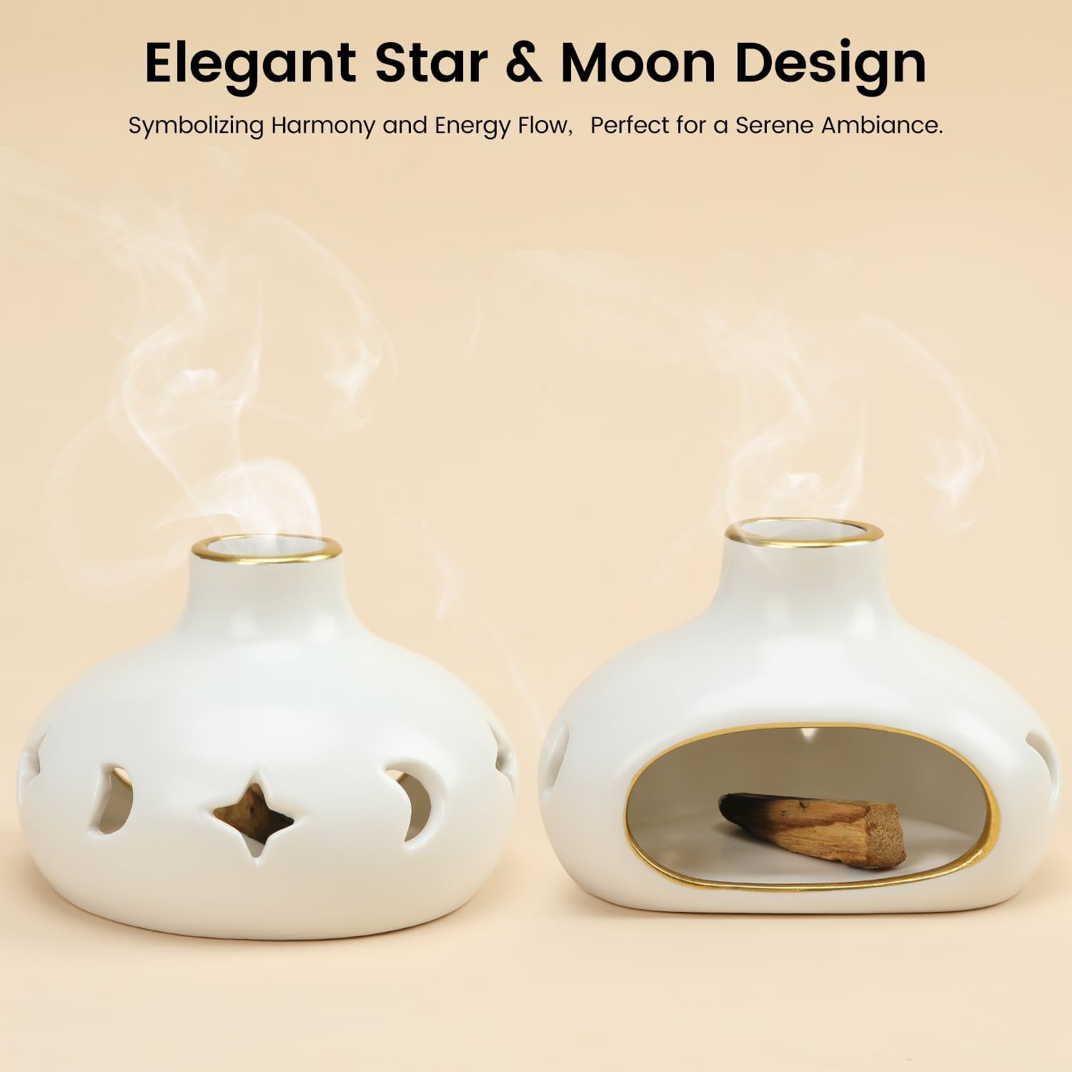 4 In 1 Palo Santo and Sage Burner Holder - White