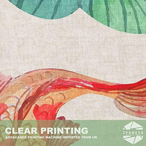 SPANKER SPACE Japanese Noren Flower Koi Drape Curtain 34x60