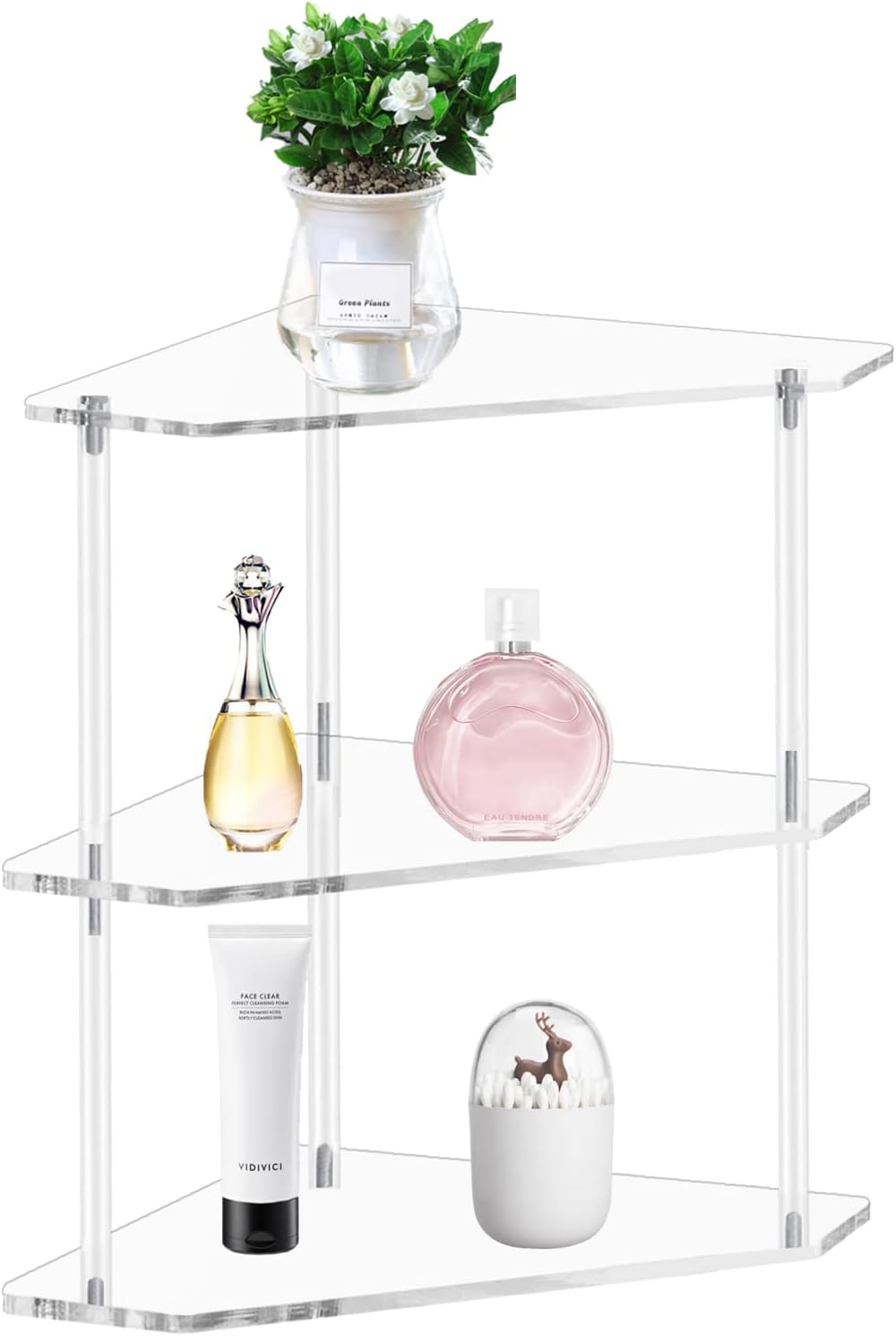 Tasybox 2 Tier Corner Shelf for Bathroom Kitchen Office