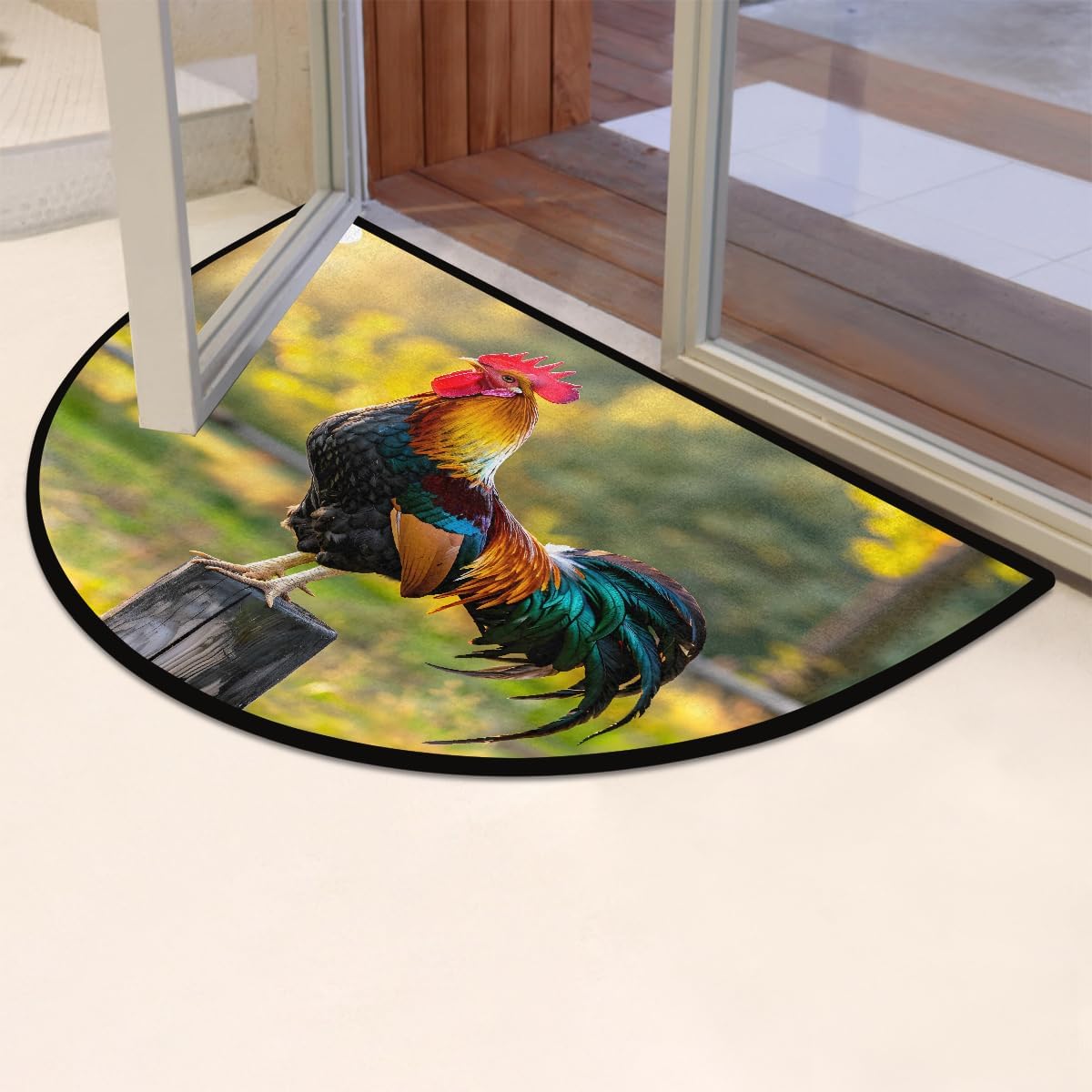 Cemfyzoch Half Round Doormat Non-Slip Washable