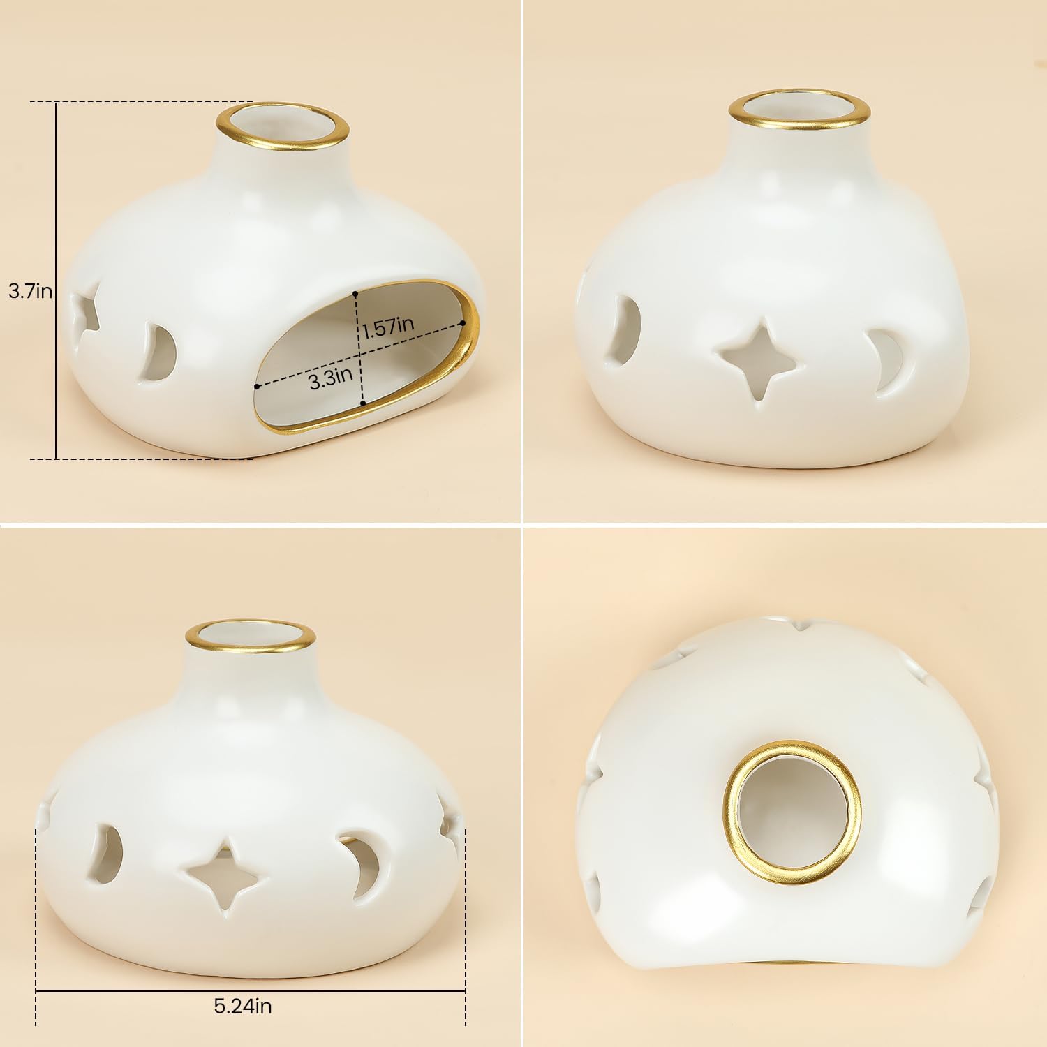 4 In 1 Palo Santo and Sage Burner Holder - White
