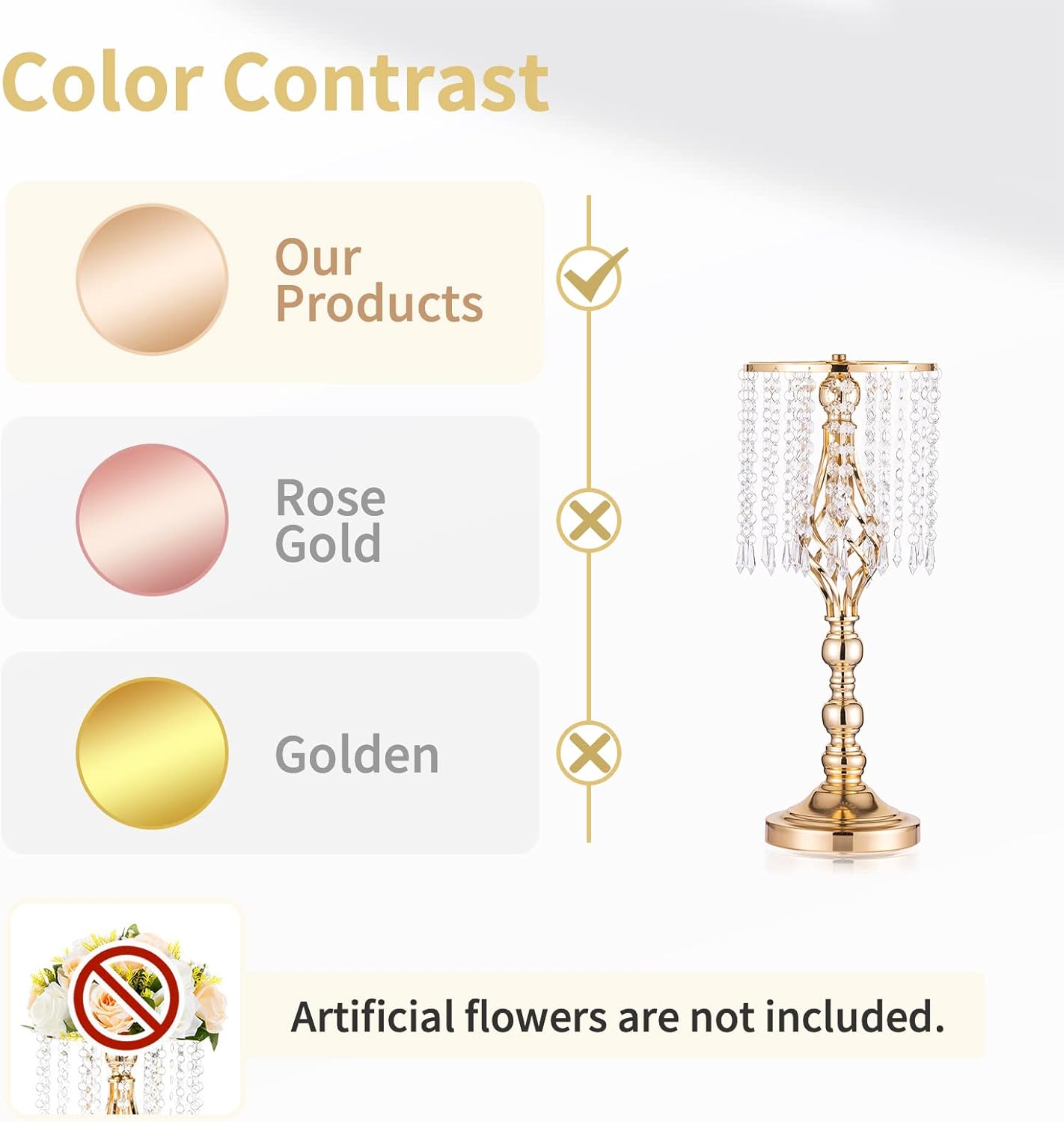 10 Pcs 193 Inches Tall Crystal Flower Stand Wedding Centerpiece