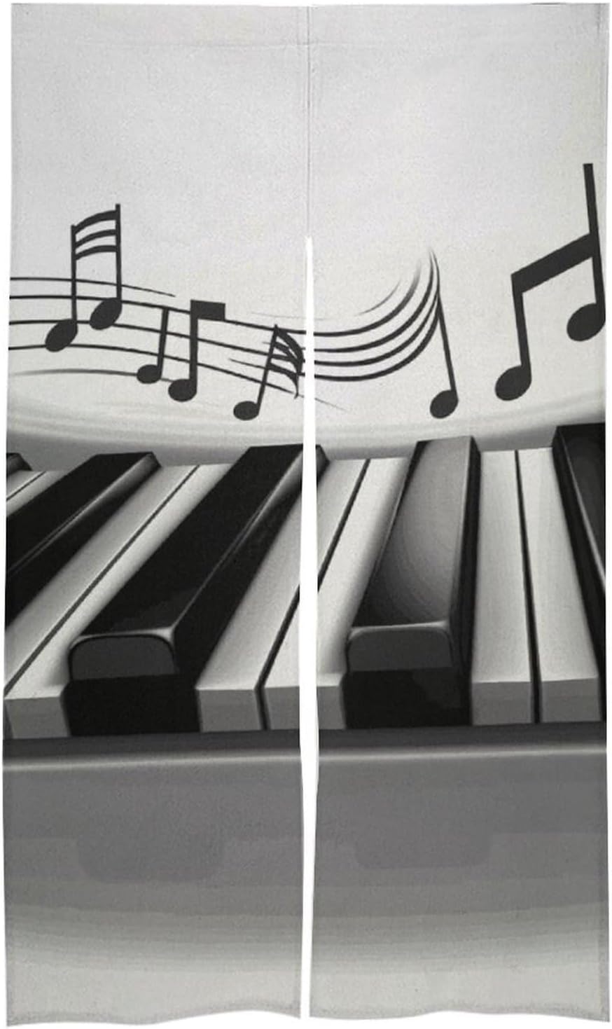 Piano Music Symbol Door Curtain 57x17 Inches