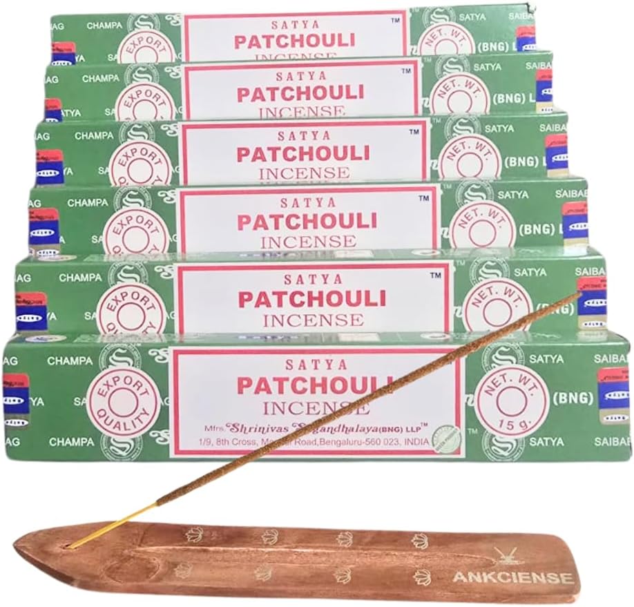 ANKCIENSE Incense Stick Holder with Satya Patchouli Incense