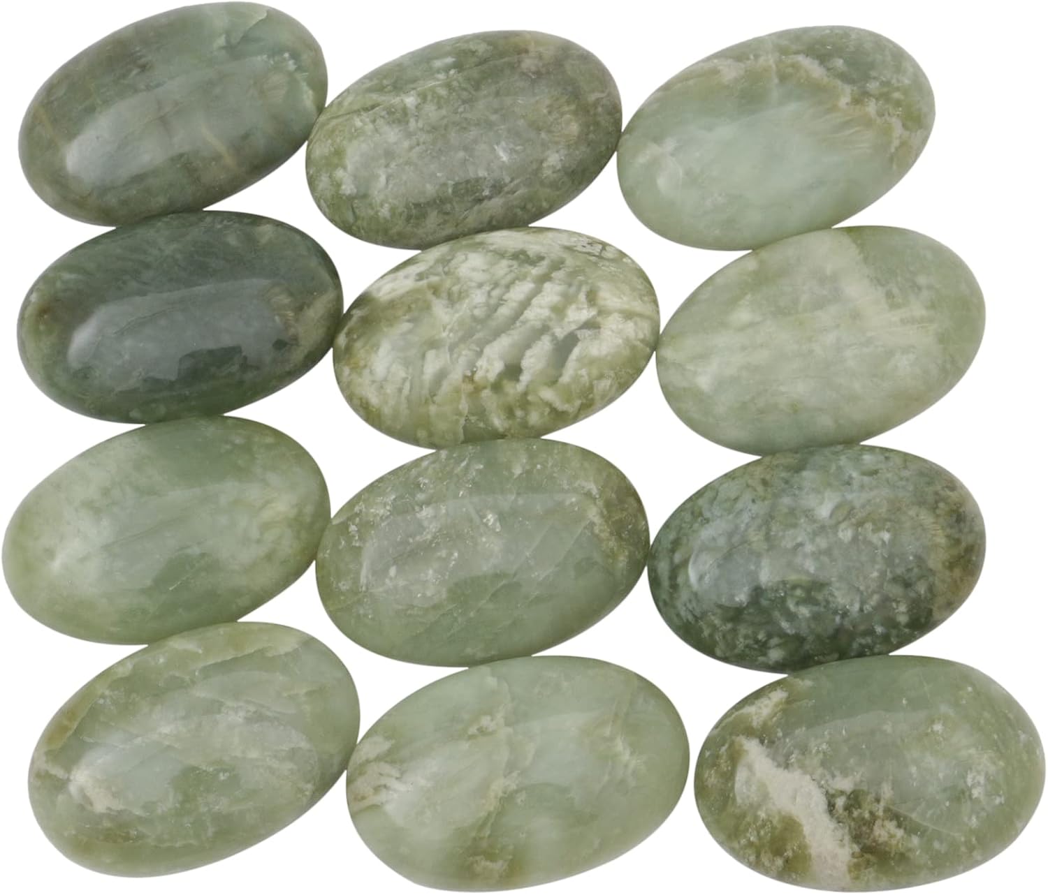 Loveliome Natural Jade Oval Polished Worry Stones