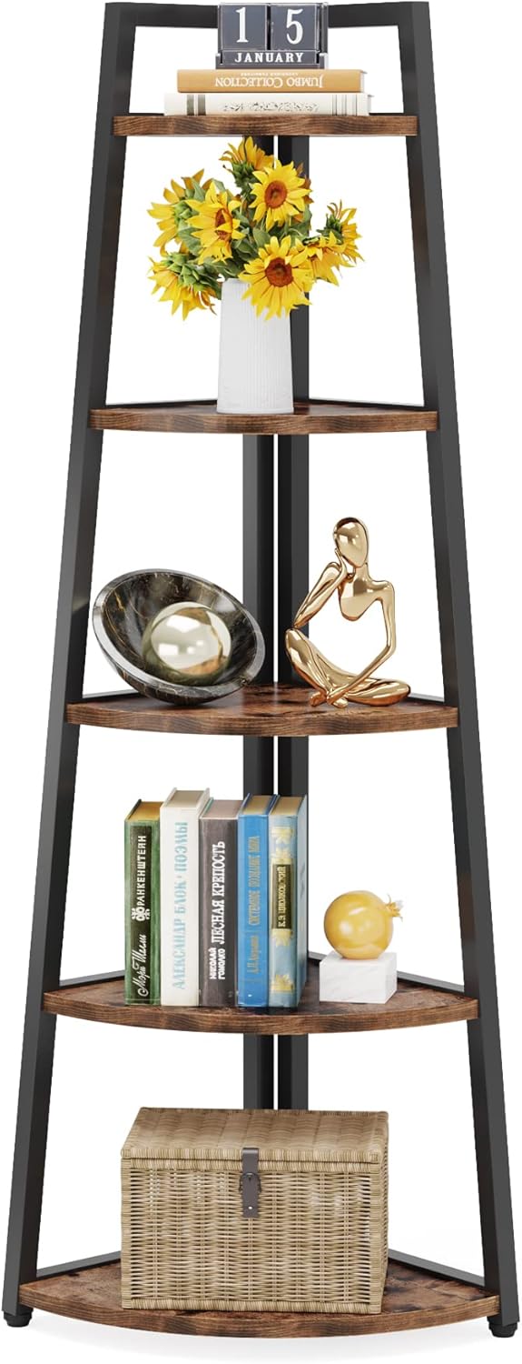 Tribesigns 70 Inch Tall Corner Shelf Bookcase