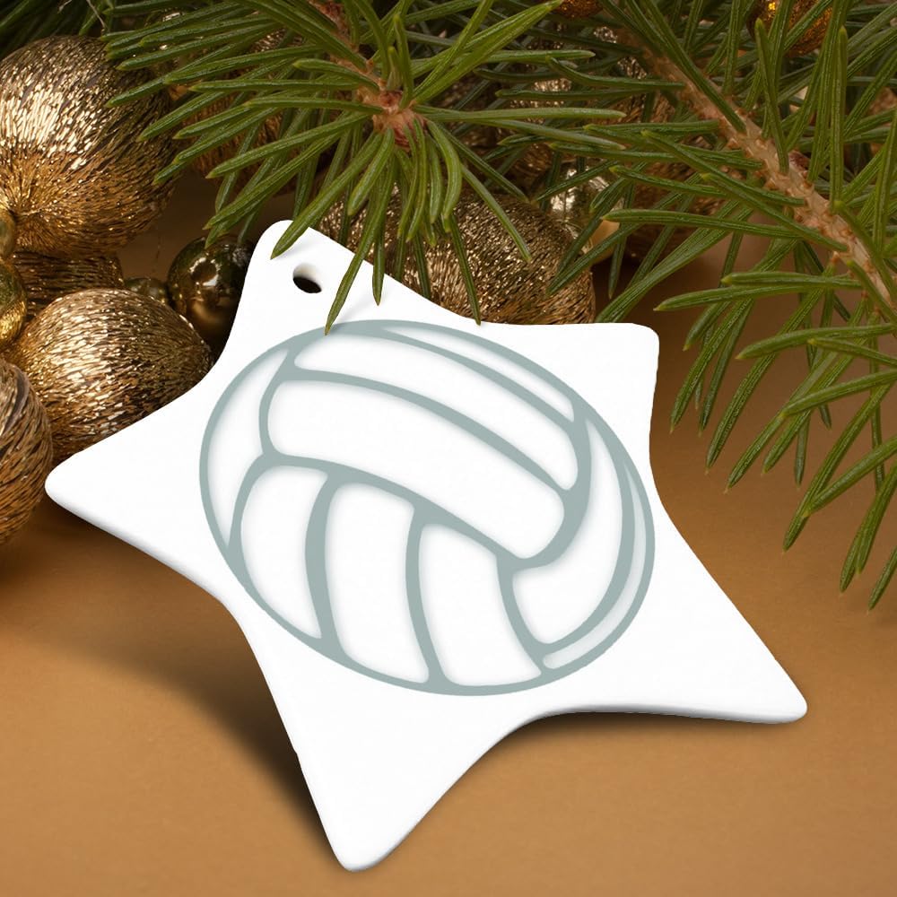 GRAPHICS AND MORE Star-Shaped Porcelain Christmas Tree Ornament - 31 Diameter