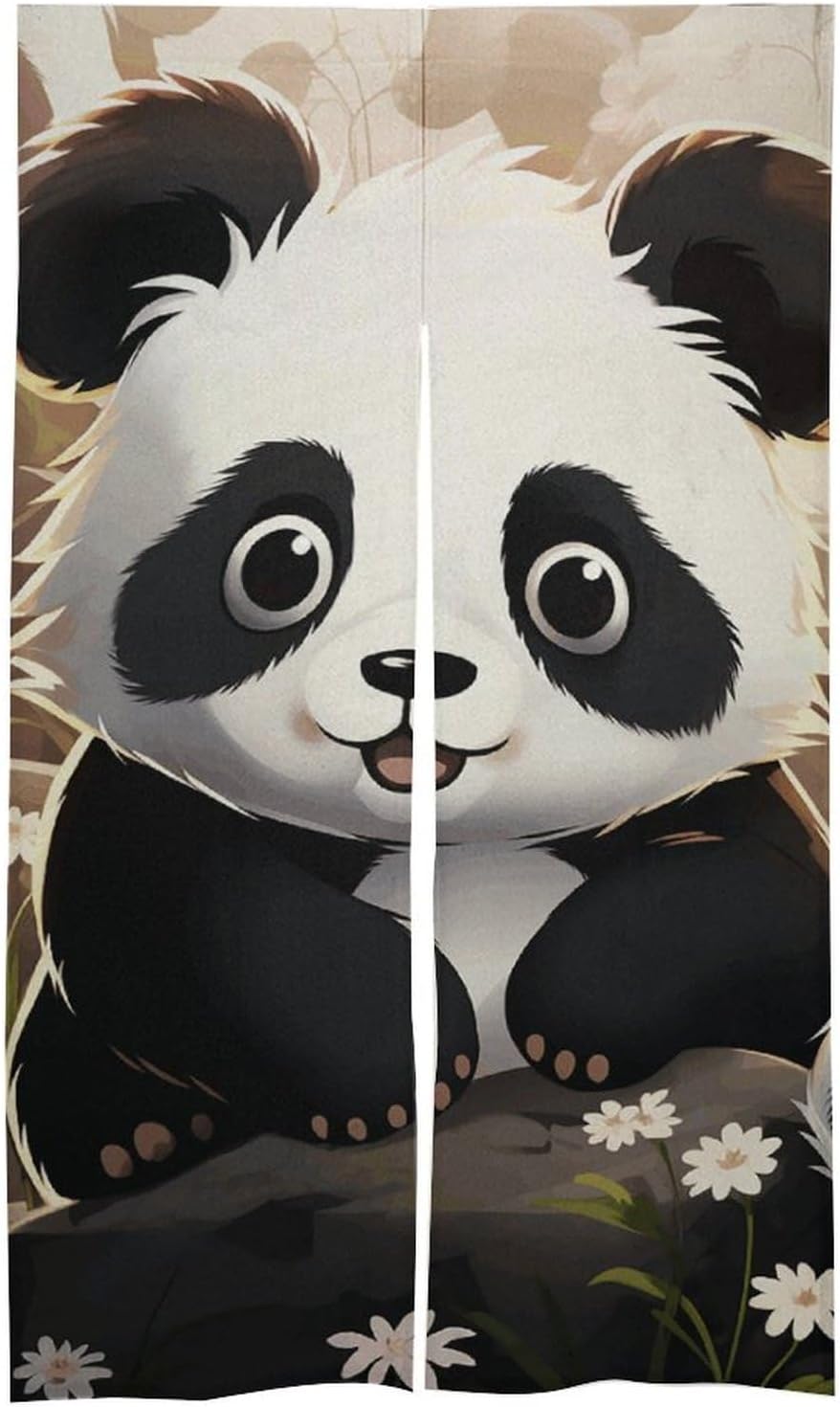 Japanese Noren Door Curtain Cute Panda Animal Print