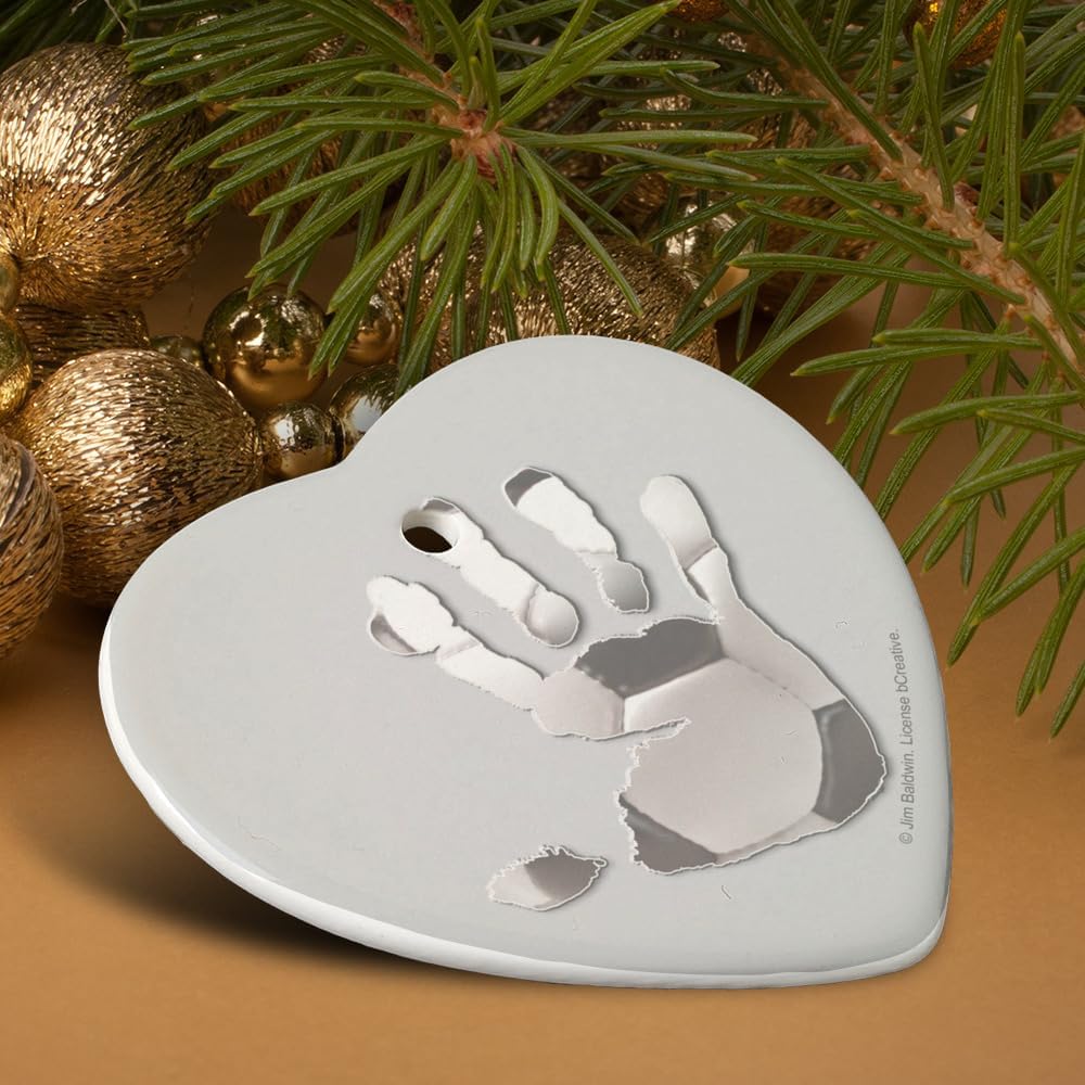 GRAPHICS AND MORE Hand Print Soccer Ball Heart Shaped Porcelain Ornament - 28