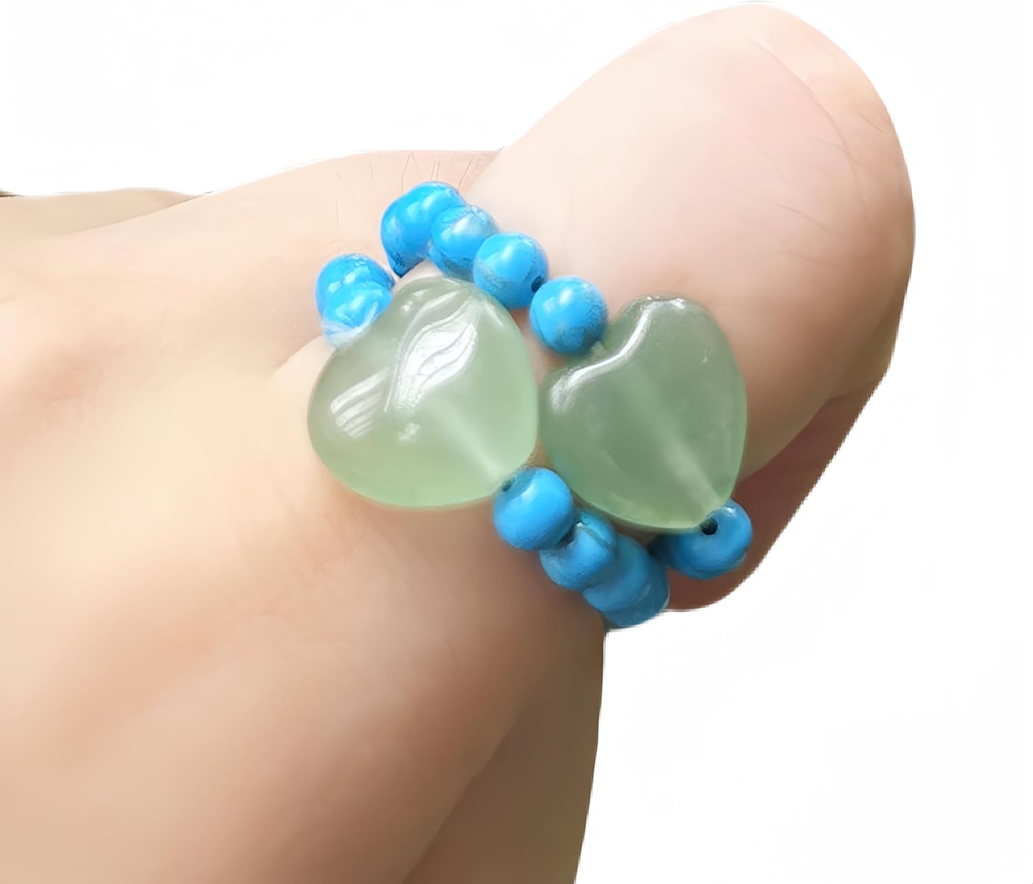 2Pcs Love Heart Ball Crystals Healing Stones Set