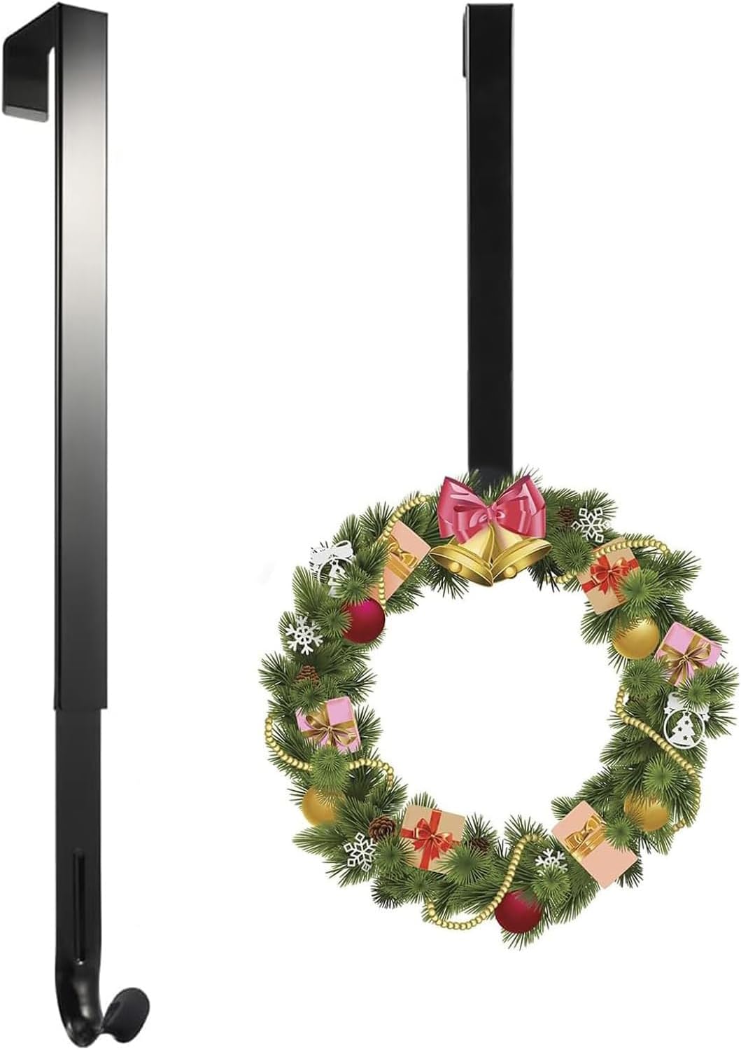 Adjustable Wreath Hanger Hook 20LB Heavy Duty Black 1pc