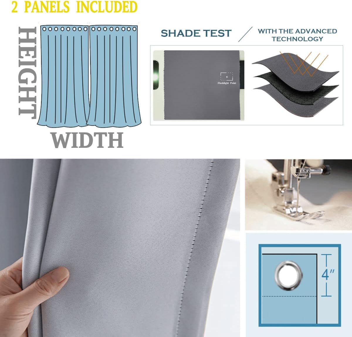 ZYMECH Bamboo Curtains Panels for Windows 63x80 Inches Light Blocking