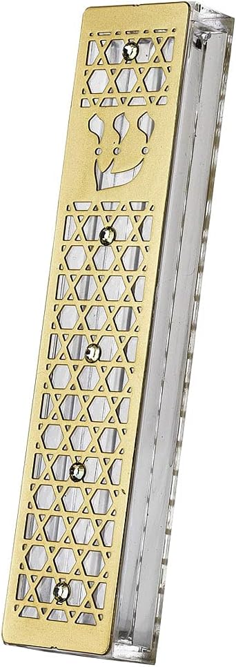 Modern Jewish Mezuzah Case with Star of David
