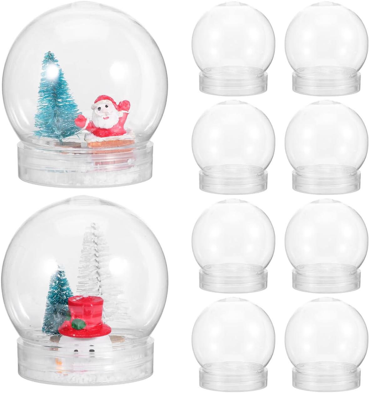 BESTOYARD 10Pcs Clear Snow Globes with Screw Cap DIY Decorations