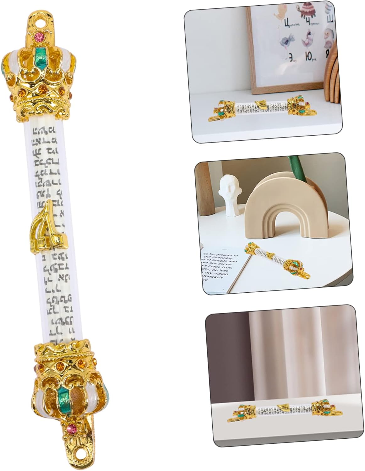 Elegant 6-Inch Metal Mezuzah Scroll for Door