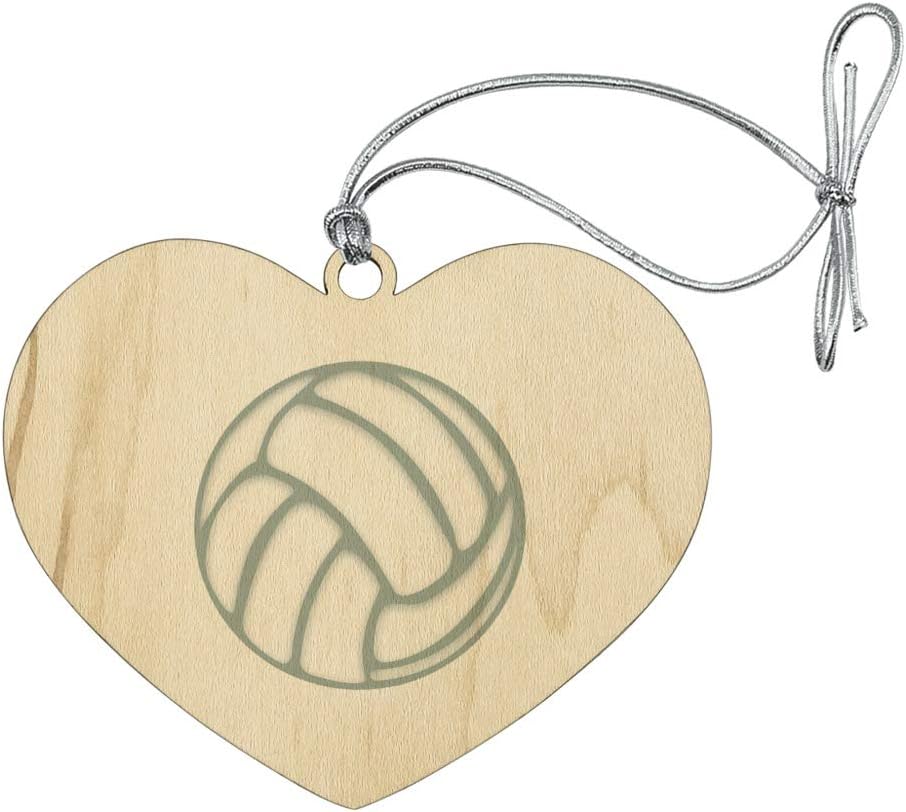 Volleyball Ball Heart Love Wooden Christmas Tree Ornament