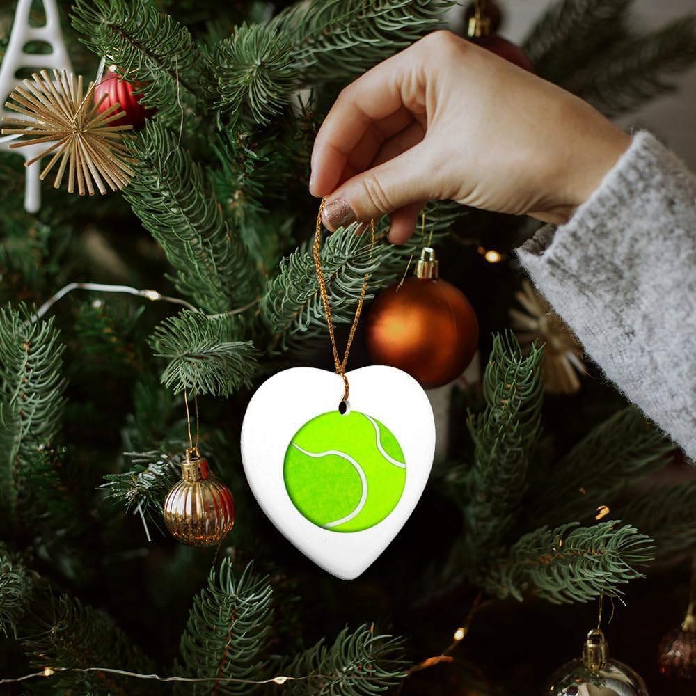 Graphics More Heart-Shaped Porcelain Christmas Tree Ornament - 28 Diameter