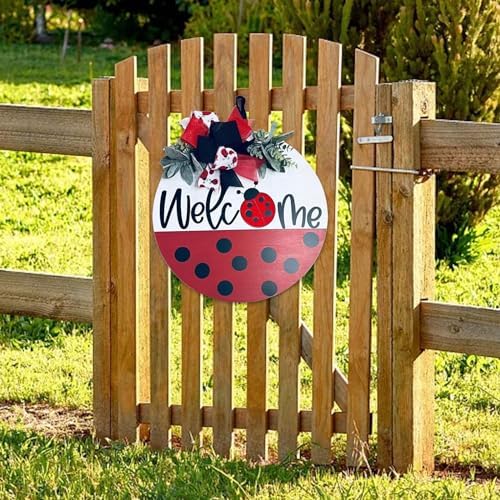 VIVIANYO HD Ladybug Welcome Door Sign