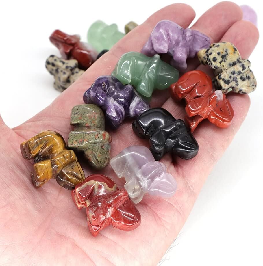 1 Inch Blue Aventurine Elephant Stone Decor Figurine Set